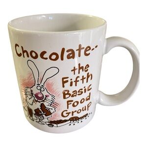 Hallmark Vintage Shoebox Greetings Mug, "Chocolate, the Fifth Basic Food Group"